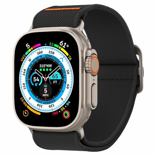 Spigen Lite Fit Ultra Apple Watch 49 46 45 44 mm bandje zwart Appelhoes