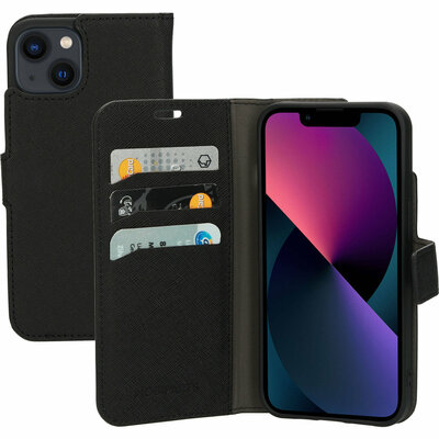 Mobiparts Saffiano Wallet iPhone 13 mini hoesje&nbsp;Zwart