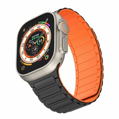 Tech Protection Magnetic Apple Watch 49 / 45 / 42 mm bandje zwart / oranje