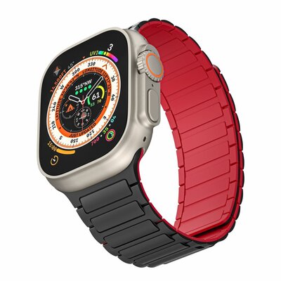 Tech Protection Magnetic Apple Watch 49 / 45 / 42 mm bandje zwart / rood