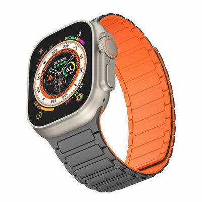 Tech Protection Magnetic Apple Watch 49 / 45 / 42 mm bandje titanium / oranje