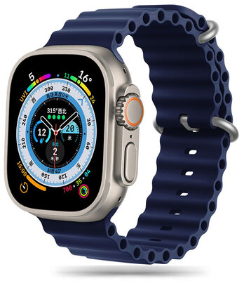 TechProtection Oceaan siliconen Apple Watch Ultra 49 / 45 / 44 mm bandje donkerblauw