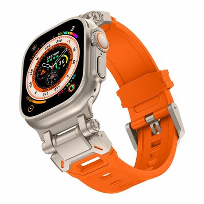 Tech Protection Delta Apple Watch 49 / 45 / 42 mm bandje oranje / titanium