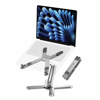 TechProtection Desk universele opvouwbare laptop standaard zilver
