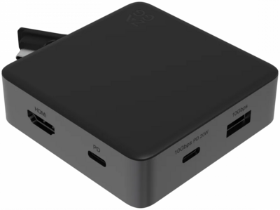 Zagg 4 poort 100W USB-C hub Zwart