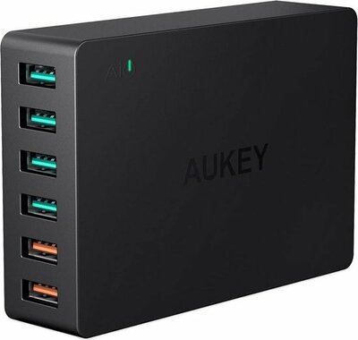 Aukey Titan 60 watt USB-A thuis oplader Zwart