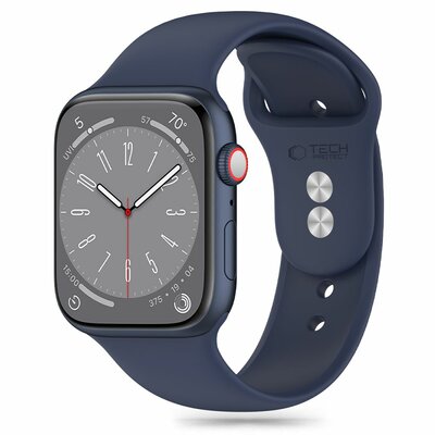 TechProtection sport siliconen Apple Watch 49 / 45 / 44 mm bandje donkerblauw