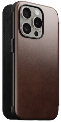 Nomad Modern Horween MagSafe Folio iPhone 16 Pro&nbsp;hoesje dublin bruin