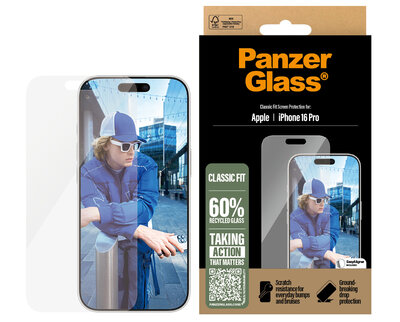 PanzerGlass originele&nbsp;Glazen iPhone 16 Pro&nbsp;screenprotector