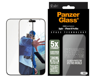 PanzerGlass Ceramic Glazen iPhone 16 Pro Max screenprotector