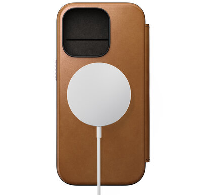 Nomad Modern leren MagSafe Folio iPhone 16 Pro hoesje tan