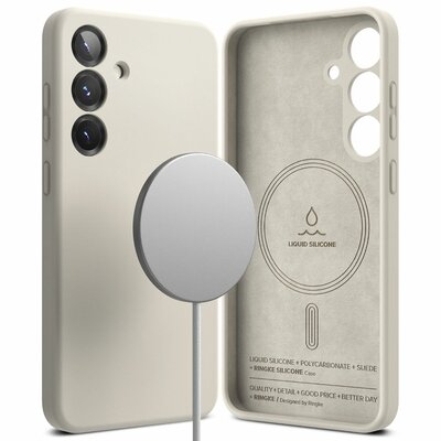 Ringke Siliconen MagSafe Galaxy S25+ Plus hoesje stone