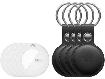 MiLi MiTag Bluetooth Tracker Find My netwerk leren sleutelhanger 4 pack