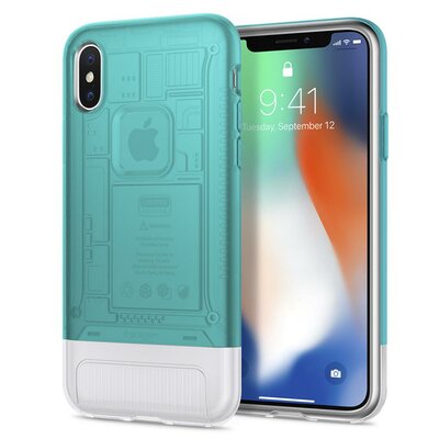 Spigen Classic C1 iPhone X hoesje Bondi Blauw