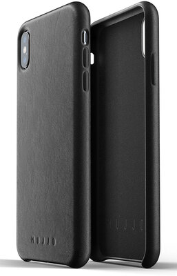 Mujjo Leather iPhone XS Plus hoesje Zwart