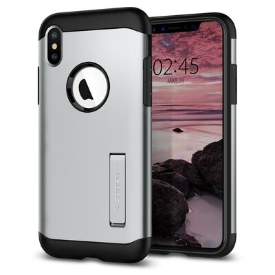 Spigen Slim Armor iPhone XS Max hoesje Zilver