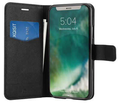 Xqisit Viskan Wallet iPhone XS Max hoesje Zwart