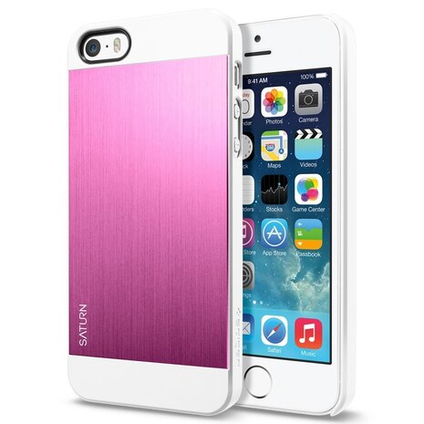 Nieuwe aankomst Minnaar Veel Spigen Saturn iPhone 5S/SE case Metal Pink - Appelhoes
