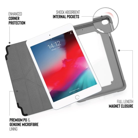 Pipetto Rugged Origami iPad mini 2019 hoesje Zwart