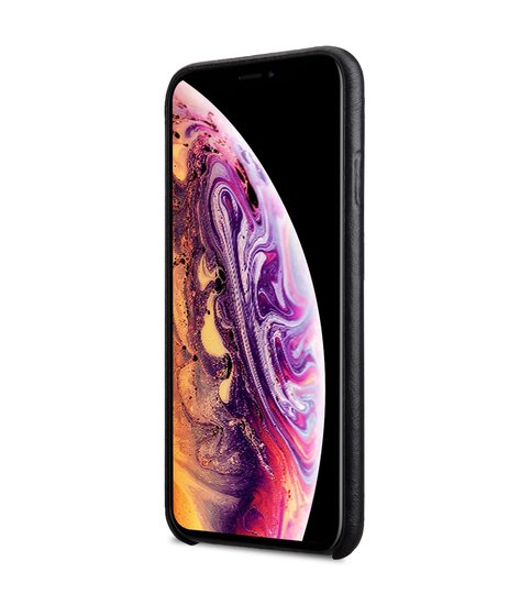 Melkco Leather backcover iPhone XS Max hoesje Zwart