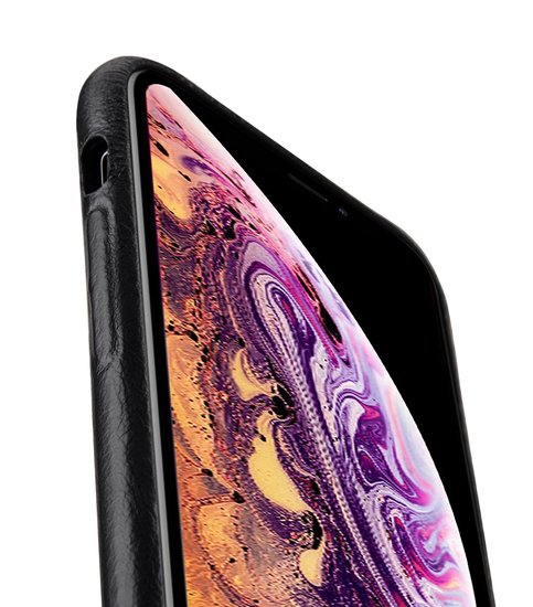 Melkco Leather backcover iPhone XS Max hoesje Zwart