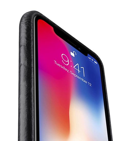 Melkco Leather Backcover iPhone XS hoesje Zwart