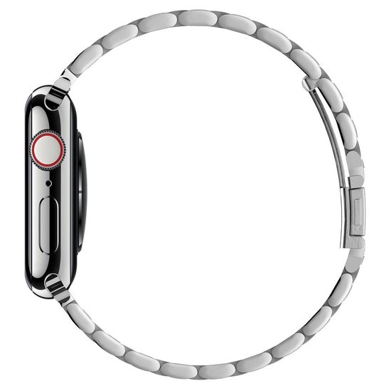 Spigen Modern Fit RVS Apple Watch 44 mm bandje Zilver