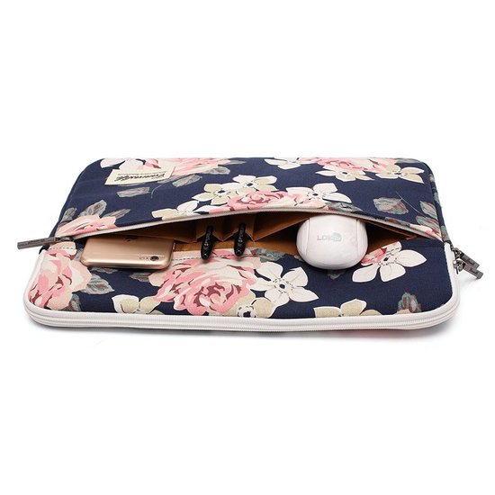 TechProtection Flower MacBook Pro 16 inch sleeve Navy