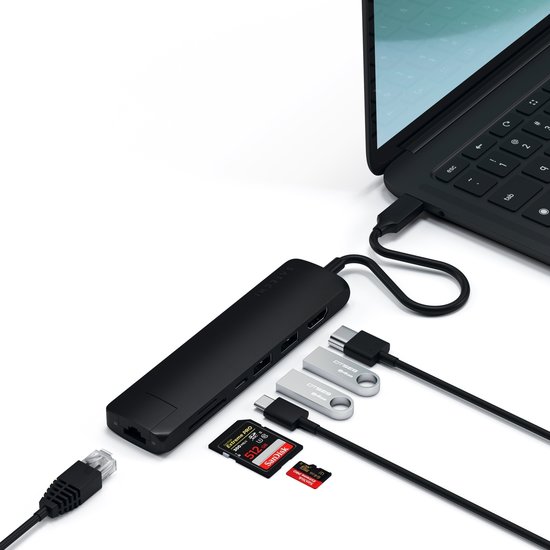 Satechi Multi Port USB-C hub V3 Ethernet en HDMI Zwart