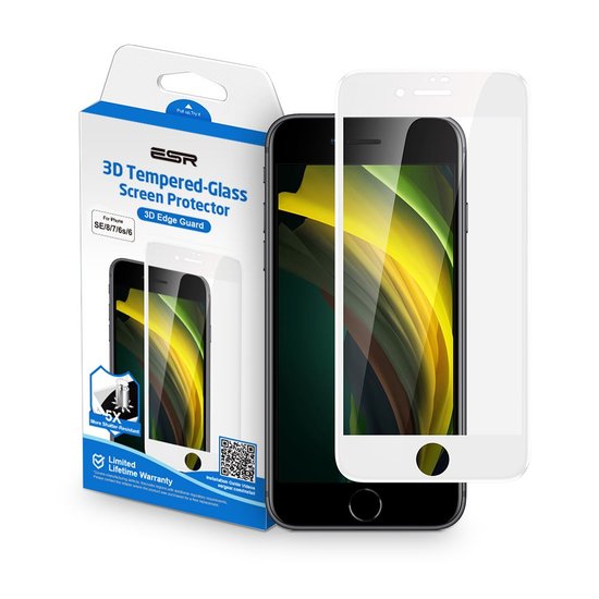 ESR Edge to Edge iPhone SE 2022 / 2020 screenprotector Wit