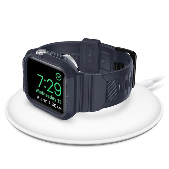 Spigen Rugged Armor Pro Apple Watch 44 mm hoes + bandje Grijs