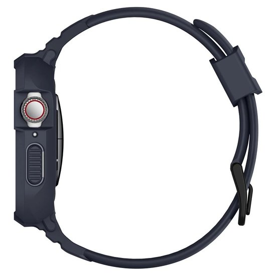 Spigen Rugged Armor Pro Apple Watch 44 mm hoes + bandje Grijs