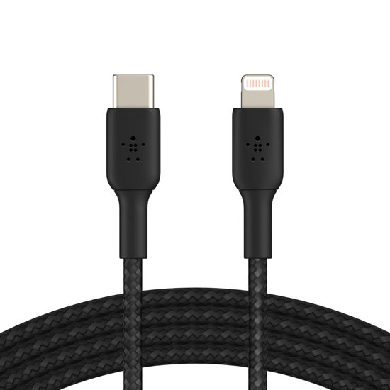 Belkin Braided BoostCharge Lightning USB-C kabel 1 meter Zwart