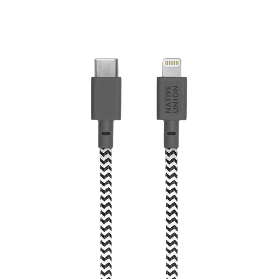 Native Union Belt XL USB-C naar Lightning kabel Zebra