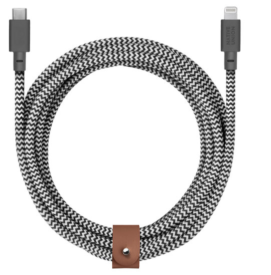 Native Union Belt XL USB-C naar Lightning kabel Zebra