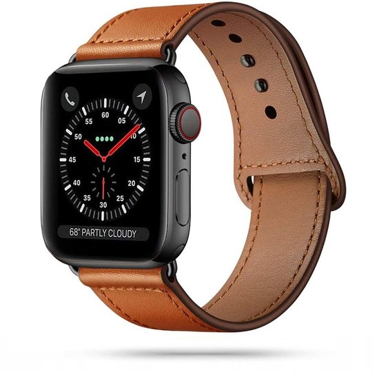 TechProtection Leren Apple Watch 44 / 42 mm bandje Bruin