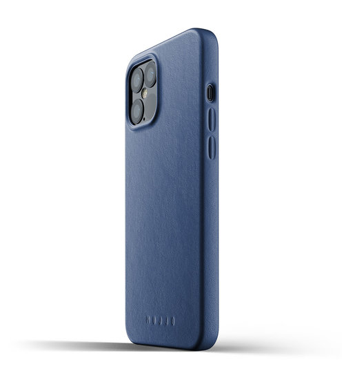 Mujjo Leather case iPhone 12 Pro Max hoesje Blauw