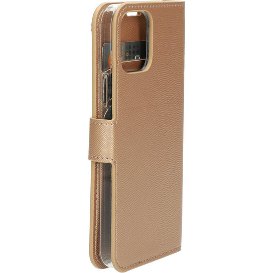 Mobiparts Saffiano Wallet iPhone 12 Pro / iPhone 12 hoesje Copper