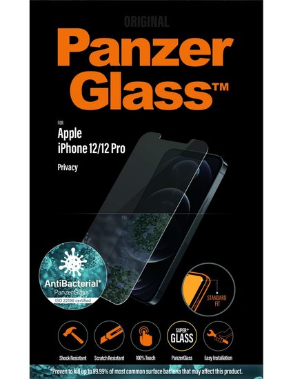 PanzerGlass Privacy Glazen iPhone 12 Pro / iPhone 12 screenprotector