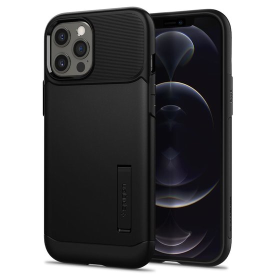 Spigen Slim Armor iPhone 12 Pro Max hoesje Zwart