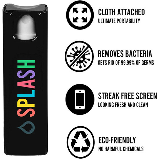 Splash Glow Screen Cleaner schoonmaak spray Zwart