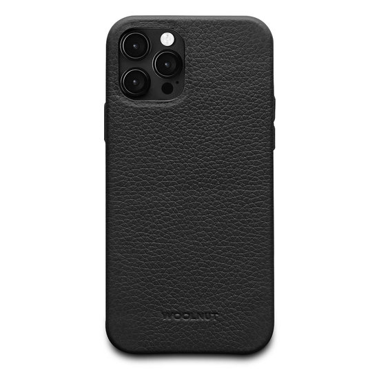 Woolnut Leather case iPhone 12 Pro / iPhone 12 hoesje Zwart