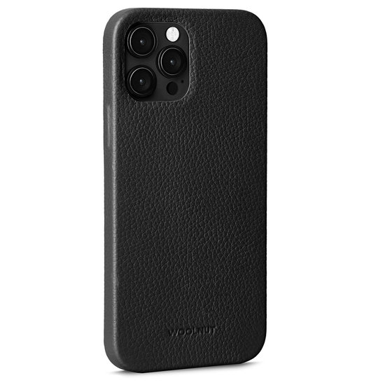 Woolnut Leather case iPhone 12 Pro Max hoesje Zwart