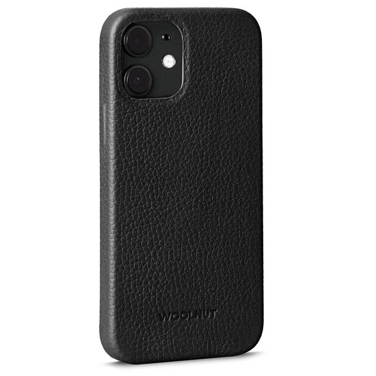 Woolnut Leather case iPhone 12 mini hoesje Zwart