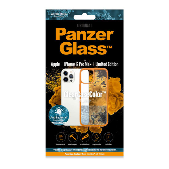 PanzerGlass ClearCase iPhone 12 Pro Max hoesje Oranje