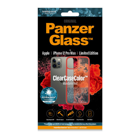 PanzerGlass ClearCase iPhone 12 Pro Max hoesje Rood