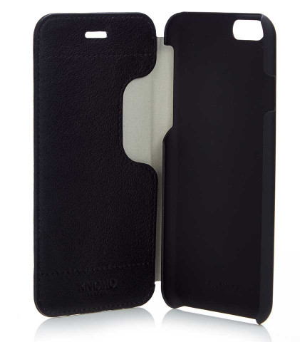 Knomo Leather Folio case iPhone 6 Plus Black