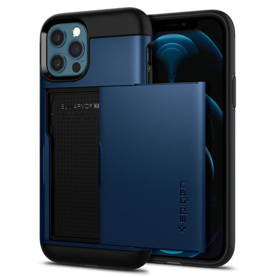 Spigen Slim Armor CS iPhone 12 Pro / iPhone 12 hoesje Blauw