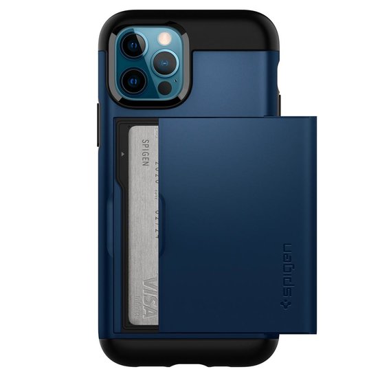 Spigen Slim Armor CS iPhone 12 Pro / iPhone 12 hoesje Blauw