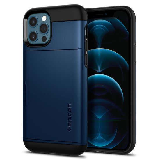 Spigen Slim Armor CS iPhone 12 Pro / iPhone 12 hoesje Blauw